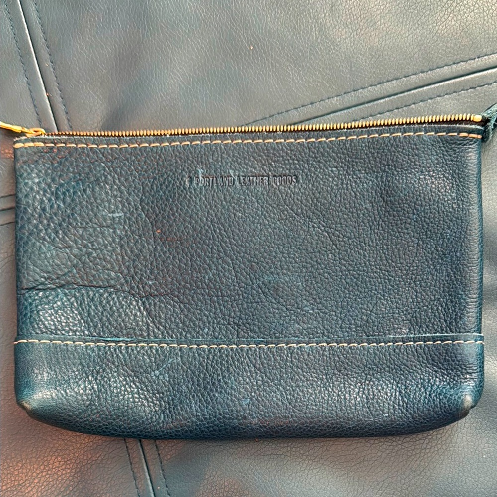Portland Leather Goods Fiesta crossbody in Lagoon, a pebbled teal